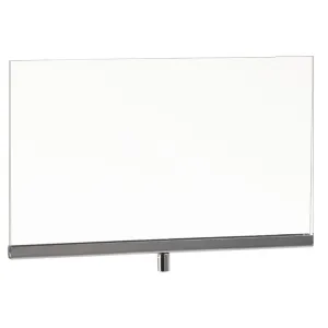 Signholder, 11"W X 8-1/2"H, Fits 3/8" Threaded Stem, Chrome Channel W/ Plexi Frame