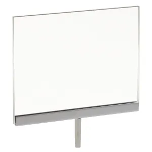 Signholder, 7"W X 5-1/2"H, with welded 1-1/2" Swedge Stem, Chrome Channel W/ Plexi Frame