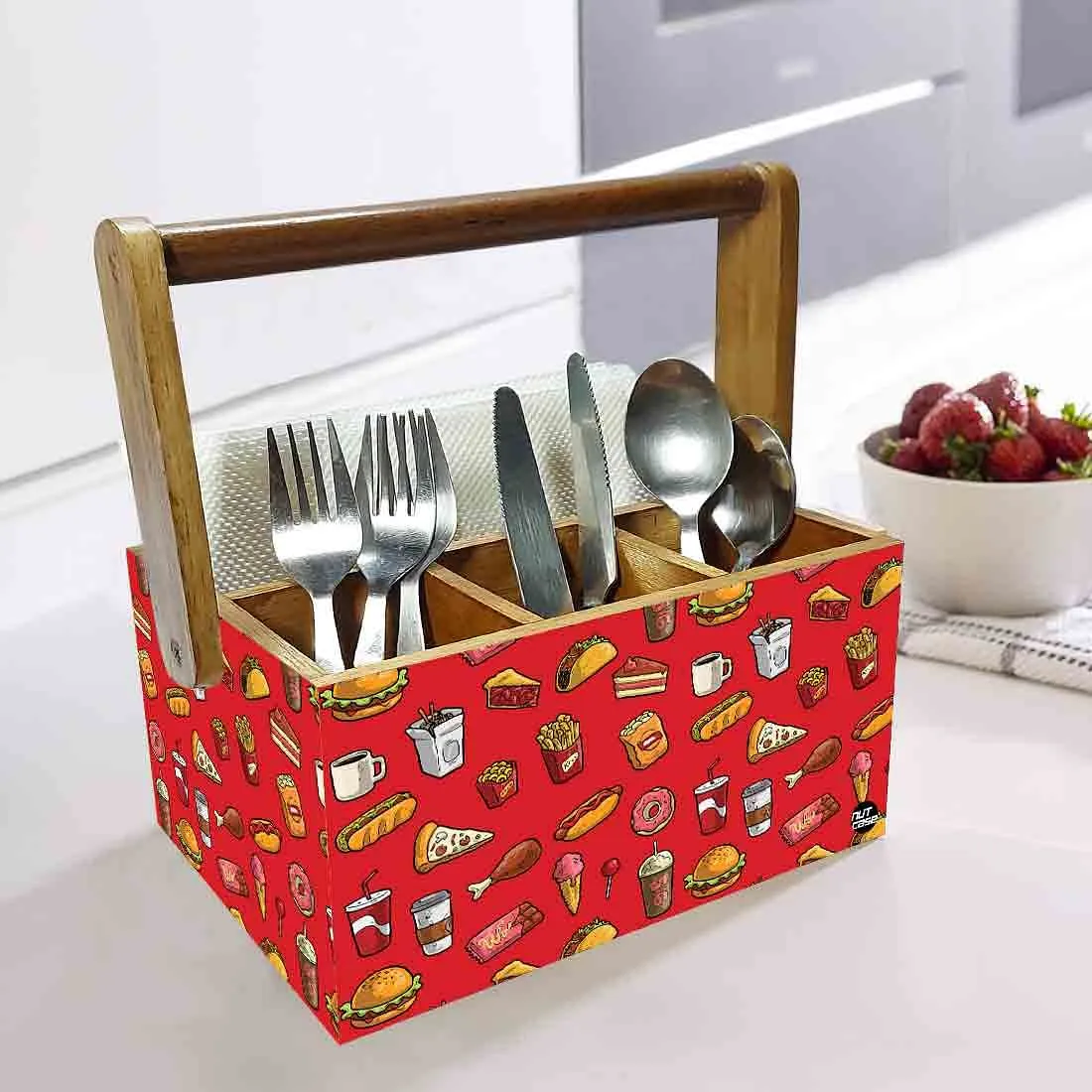 Silverware Caddy With Handle for Dining Table Organizer - Hunger Food
