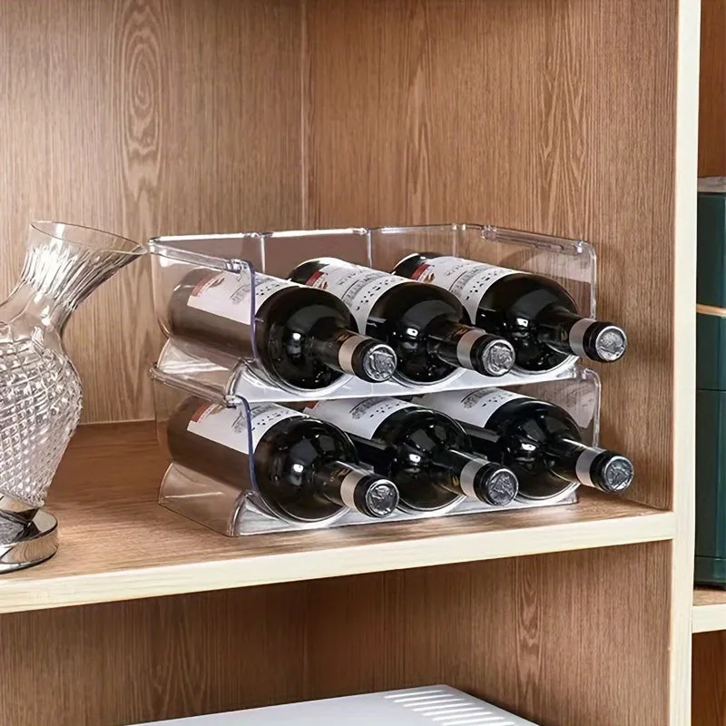Stackable Wine Rack Organizer for Fridge or Kitchen Storage