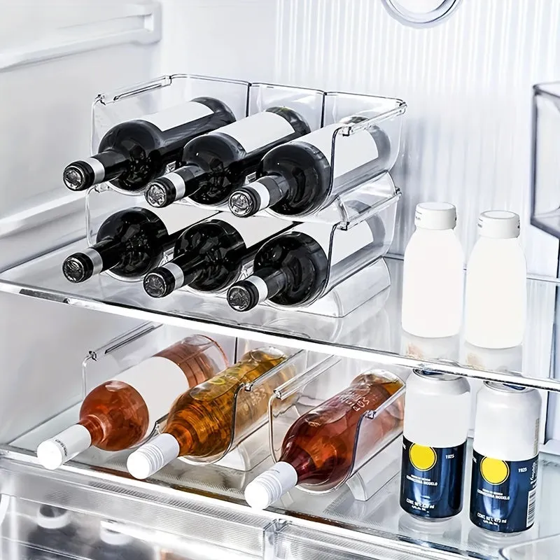 Stackable Wine Rack Organizer for Fridge or Kitchen Storage