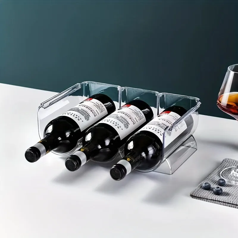 Stackable Wine Rack Organizer for Fridge or Kitchen Storage