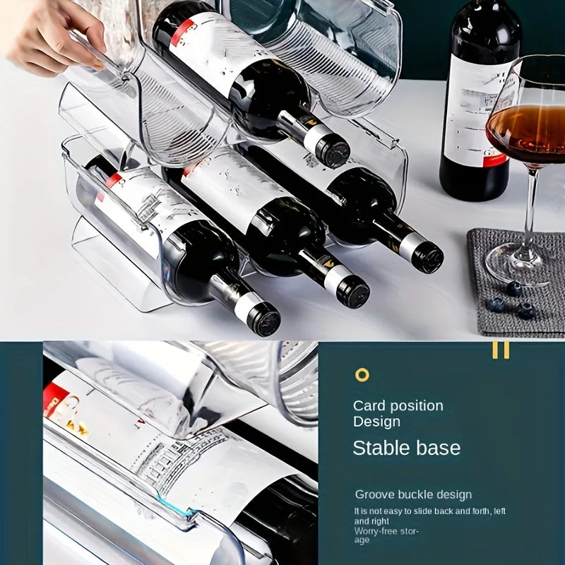 Stackable Wine Rack Organizer for Fridge or Kitchen Storage