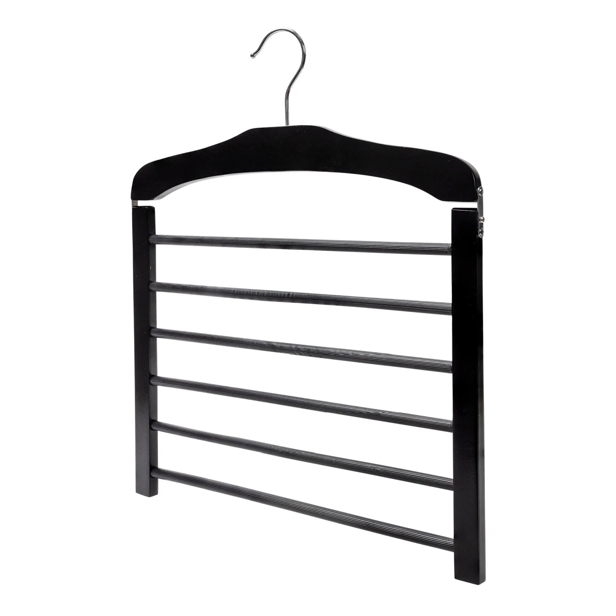 Tiered Black Wooden Pant Hanger - Extra Thick Timber & Wood Bar - Sold 1/5/10