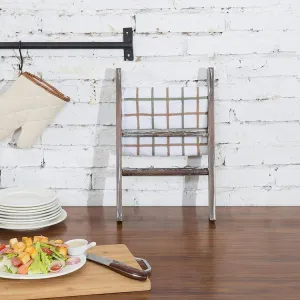 Torched Wood Countertop 16-Inch Ladder Kitchen / Hand Towel Rack