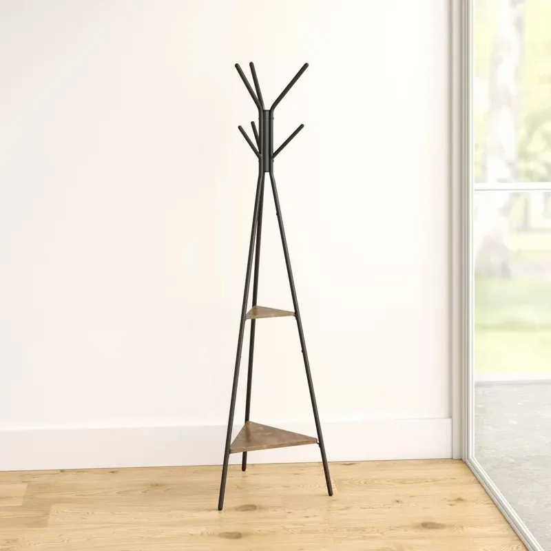 Valdosta Coat Rack organized and on-hand in your entryway or mudroom with this streamlined coat rack