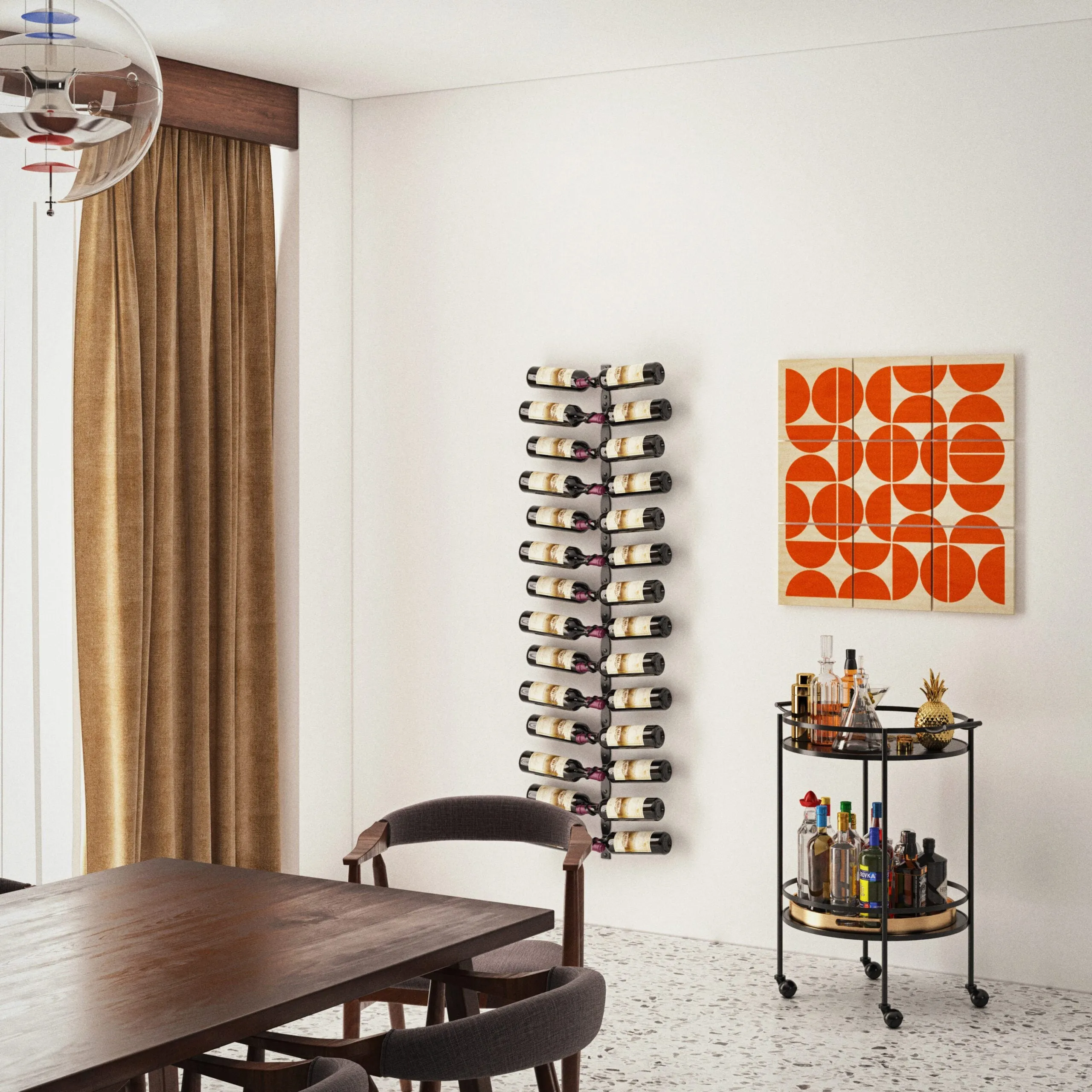 VintageView Helix Dual 15 (minimalist wall mounted metal wine rack)