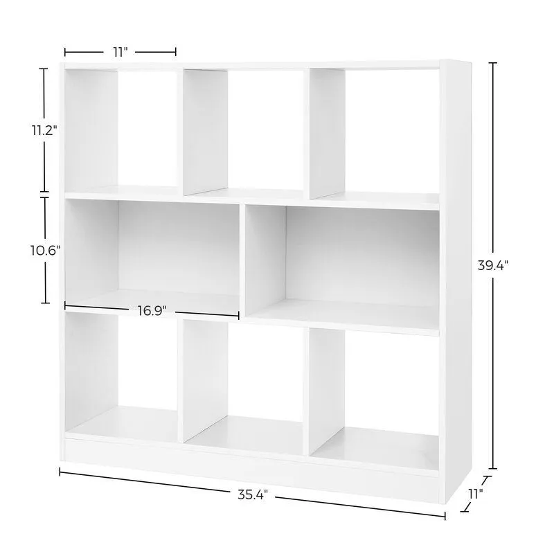 White Bookcase 6 Open Slots and 2 Compartments with Back Panels That you Can Fill Books, Souvenir, and Décor