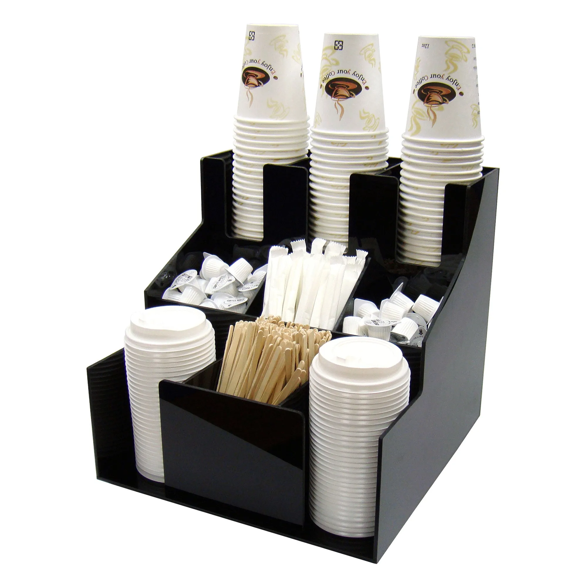 Winco 3-Tier, 3-Stack Plastic Cup and Lid Organizer (Winco CLSO-3T)