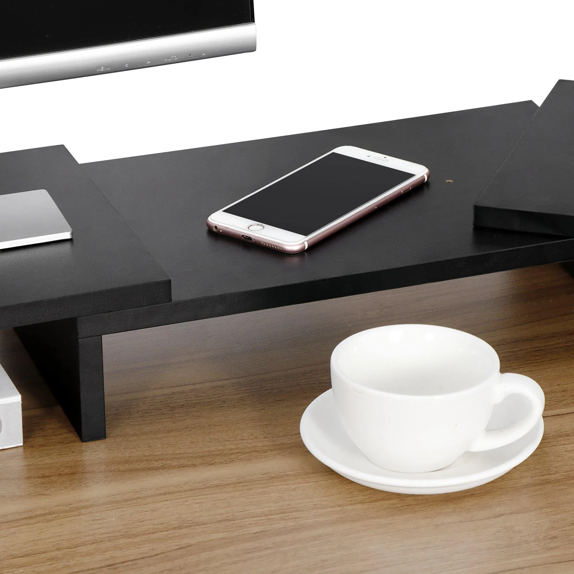 ZENY™ 3 Shelf Monitor Stand Riser with Adjustable Length for Laptop Computer/TV/PC, Black