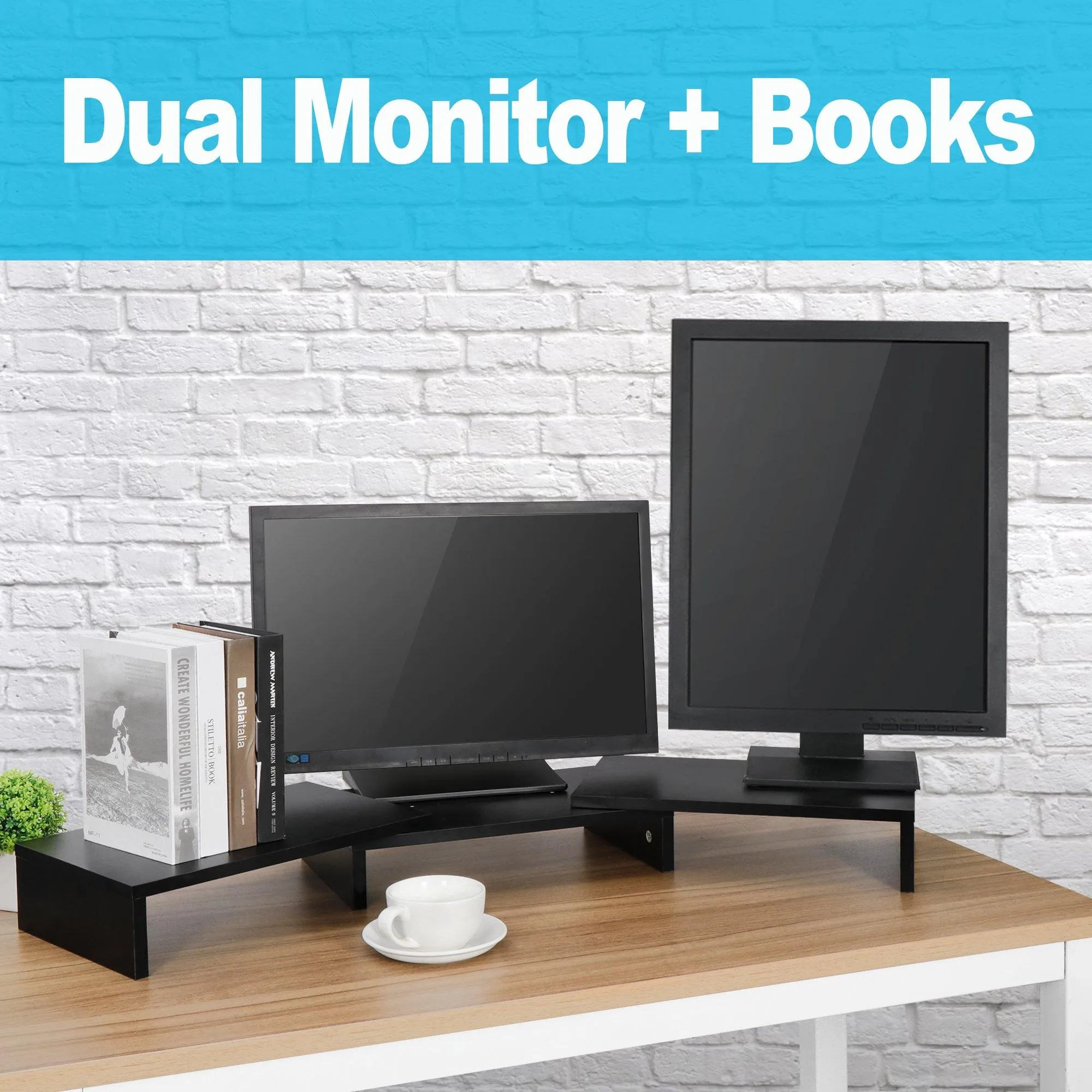 ZENY™ 3 Shelf Monitor Stand Riser with Adjustable Length for Laptop Computer/TV/PC, Black