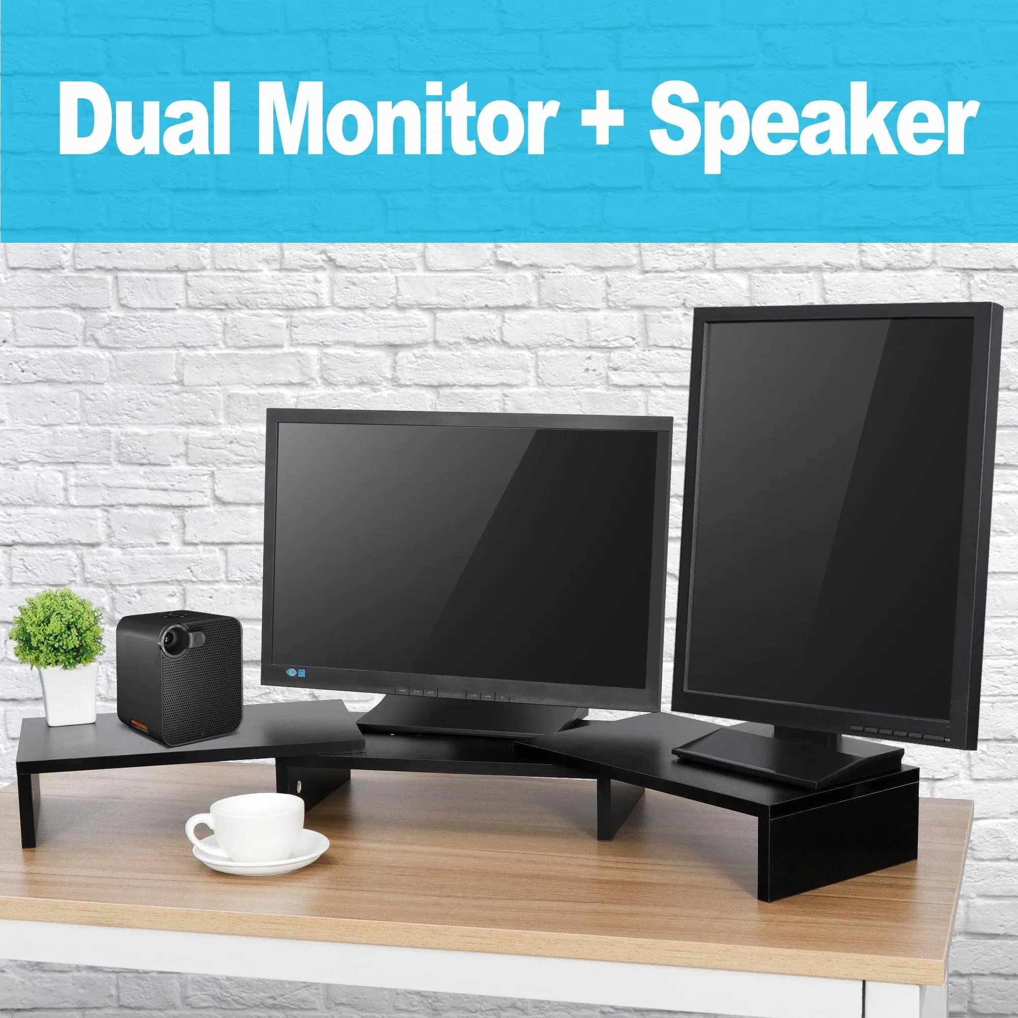 ZENY™ 3 Shelf Monitor Stand Riser with Adjustable Length for Laptop Computer/TV/PC, Black
